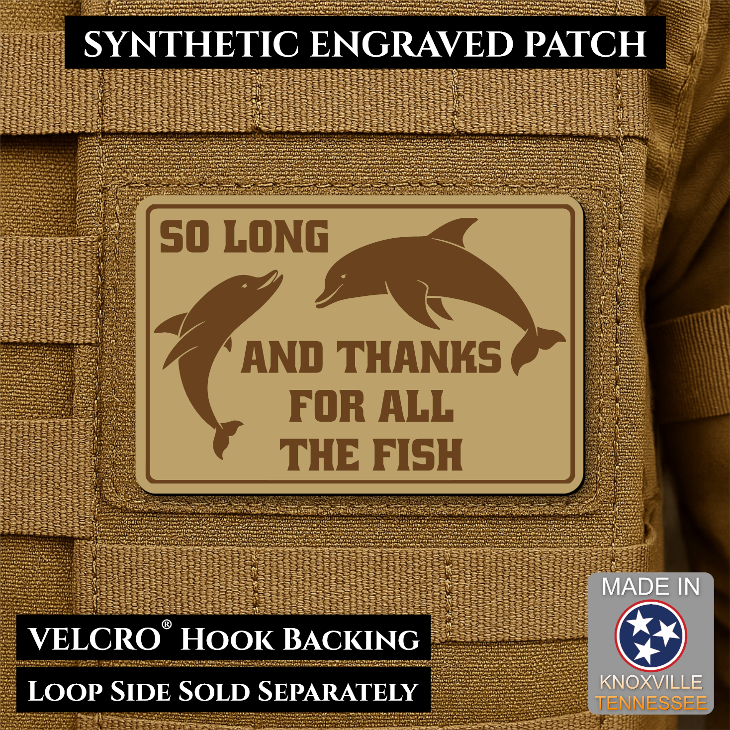 So Long And Thanks For All The Fish Funny Morale Patch | Made in USA | VELCRO® Brand Hook Backing