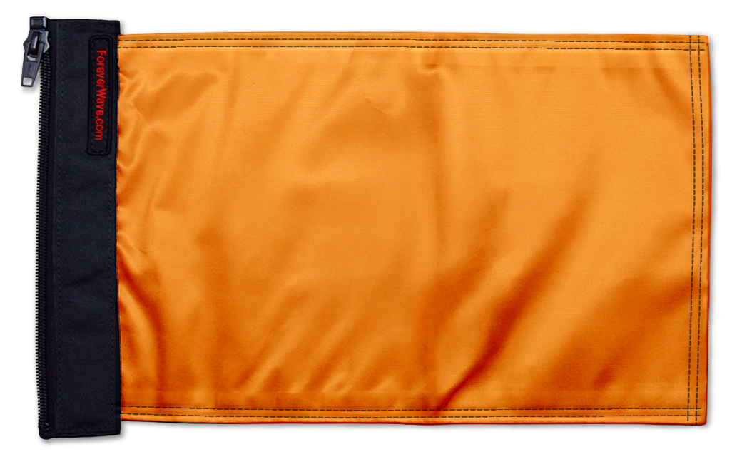 Solid Color Orange 12"x18" Forever Wave Flag for Boats