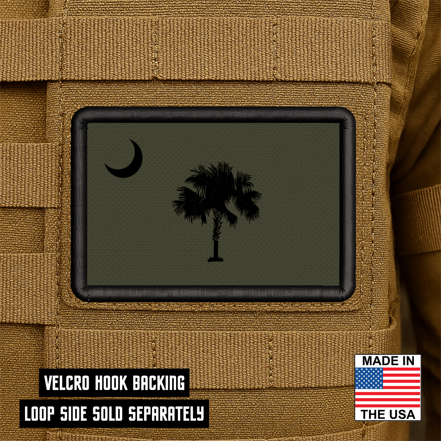 South Carolina State Flag Patch 2"x3" Hook & Loop | Made in USA | Pro-Print Full Color & Tactical Options