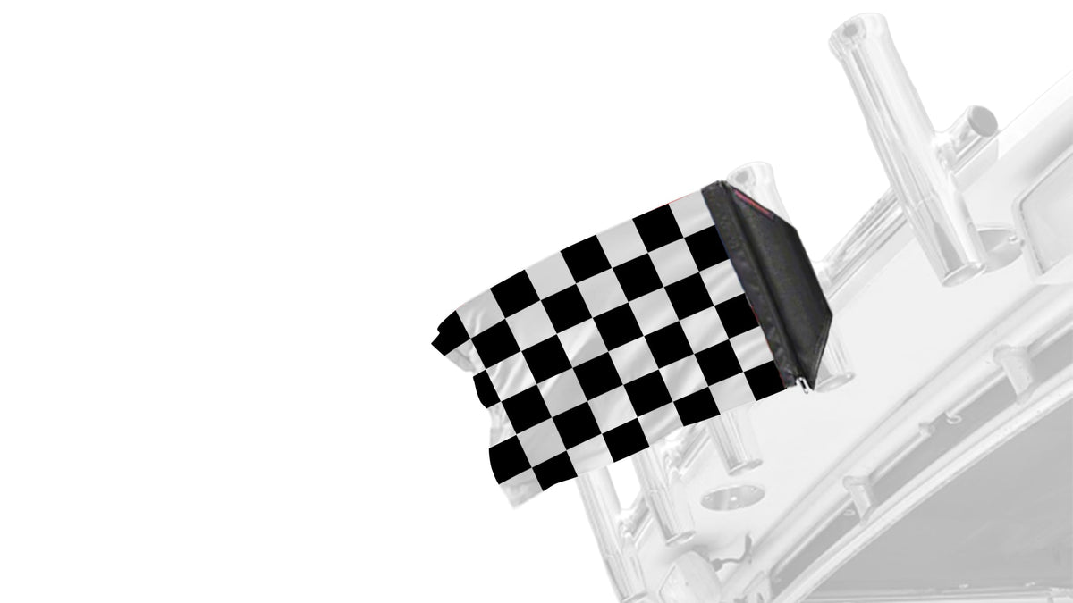 Checkered 12"x18" Forever Wave Flag for Boats