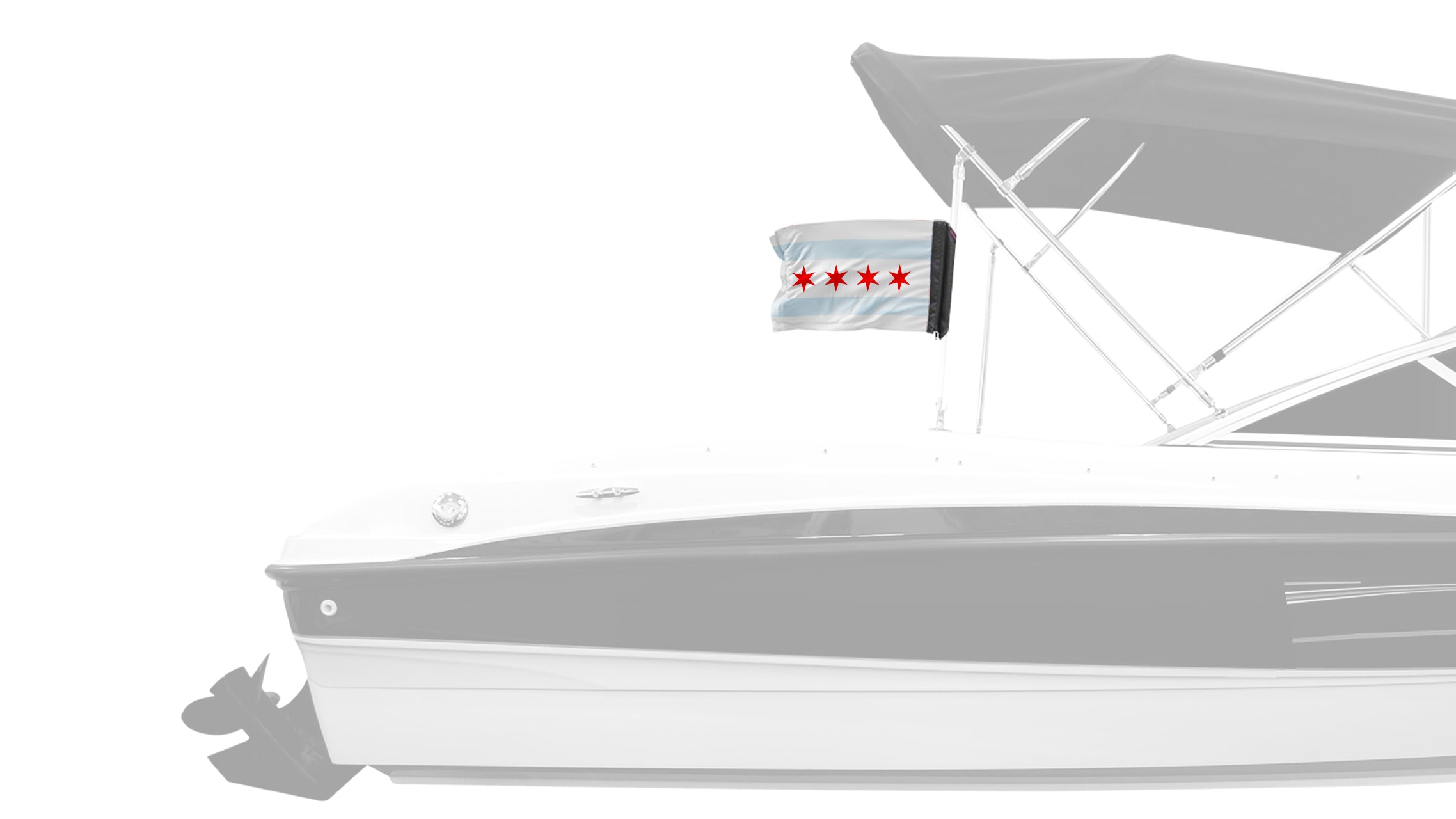 City of Chicago 12"x18" Forever Wave Flag for Boats