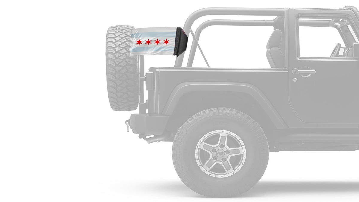 City of Chicago 12"x18" Forever Wave Flag for Jeep Wrangler JK 2-Door 2007-2018