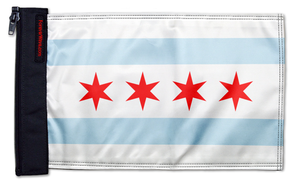 City of Chicago 12"x18" Forever Wave Flag