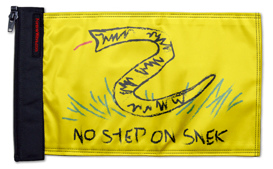 No Step On Snek 12"x18" Forever Wave Flag for Jeep Wrangler CJ-7 and CJ-8 1976-1986