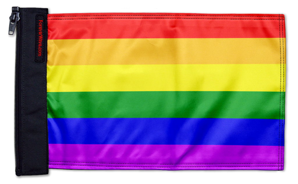 Rainbow 12"x18" Forever Wave Flag for Jeep Wrangler YJ 1986-1995