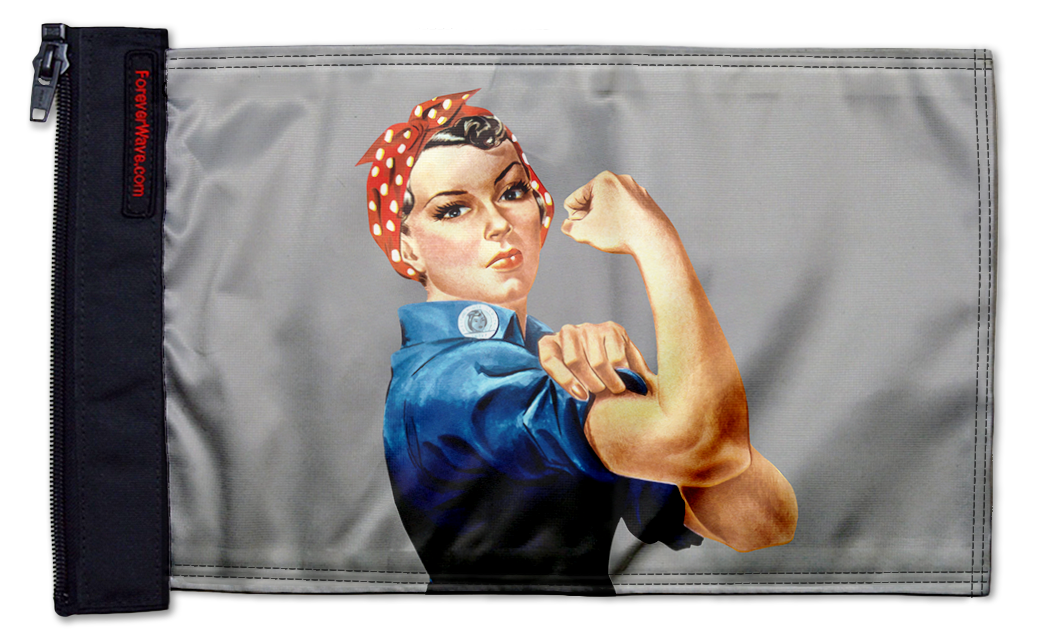 Rosie The Riveter 12"x18" Forever Wave Flag