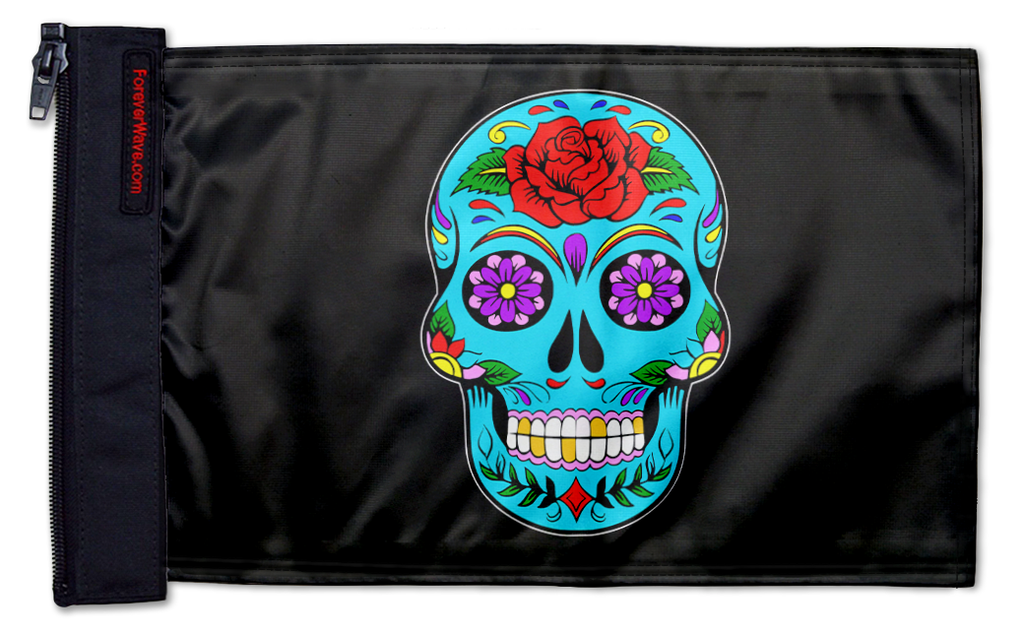 Sugar Skull 12"x18" Forever Wave Flag