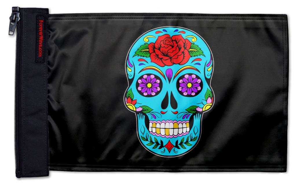 Sugar Skull 12"x18" Forever Wave Flag
