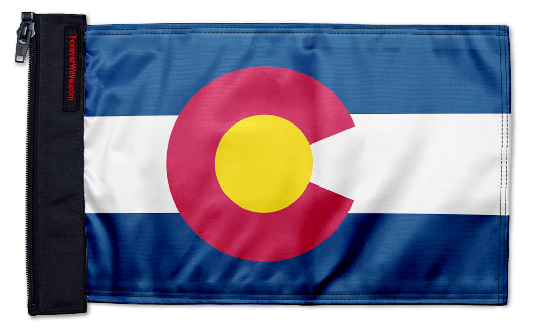 State Flag Colorado 12"x18" Forever Wave Flag for Bronco