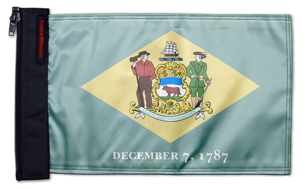 State Flag Delaware 12"x18" Forever Wave Flag for Jeep Wrangler JL 2-Door 2018-Present