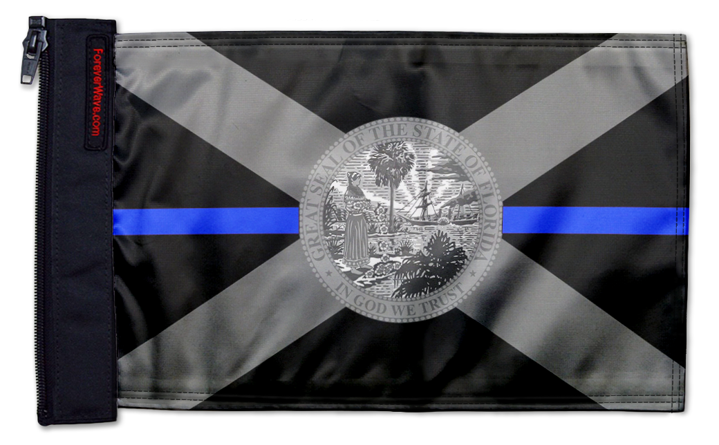 State Flag Florida Blue Line 12"x18" Forever Wave Flag for Golf Carts