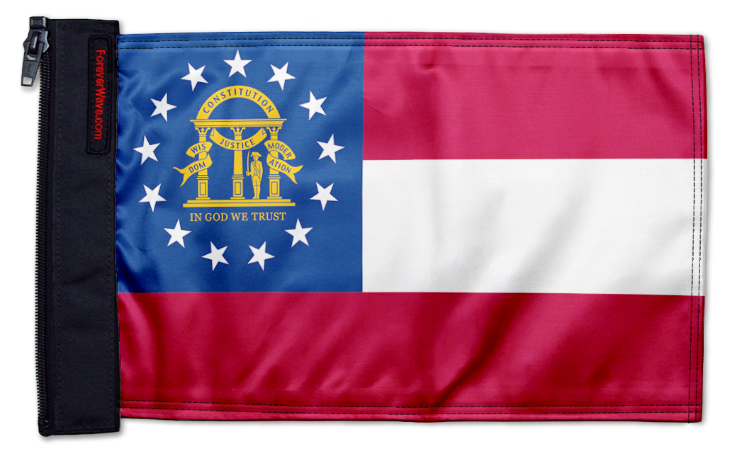 State Flag Georgia 12"x18" Forever Wave Flag for Boats