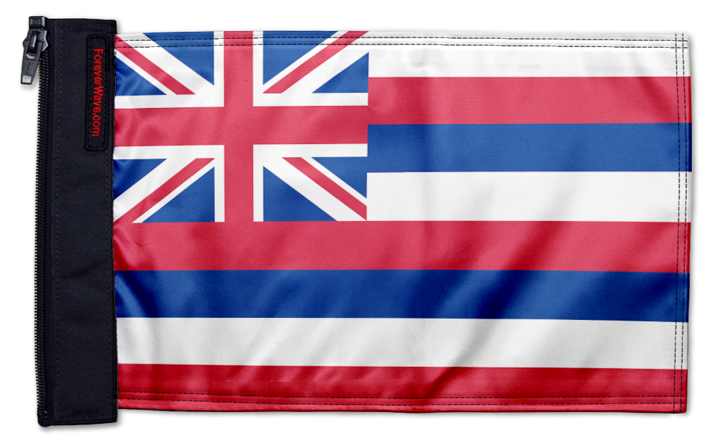 State Flag Hawaii 12"x18" Forever Wave Flag for Jeep Wrangler CJ-7 and CJ-8 1976-1986