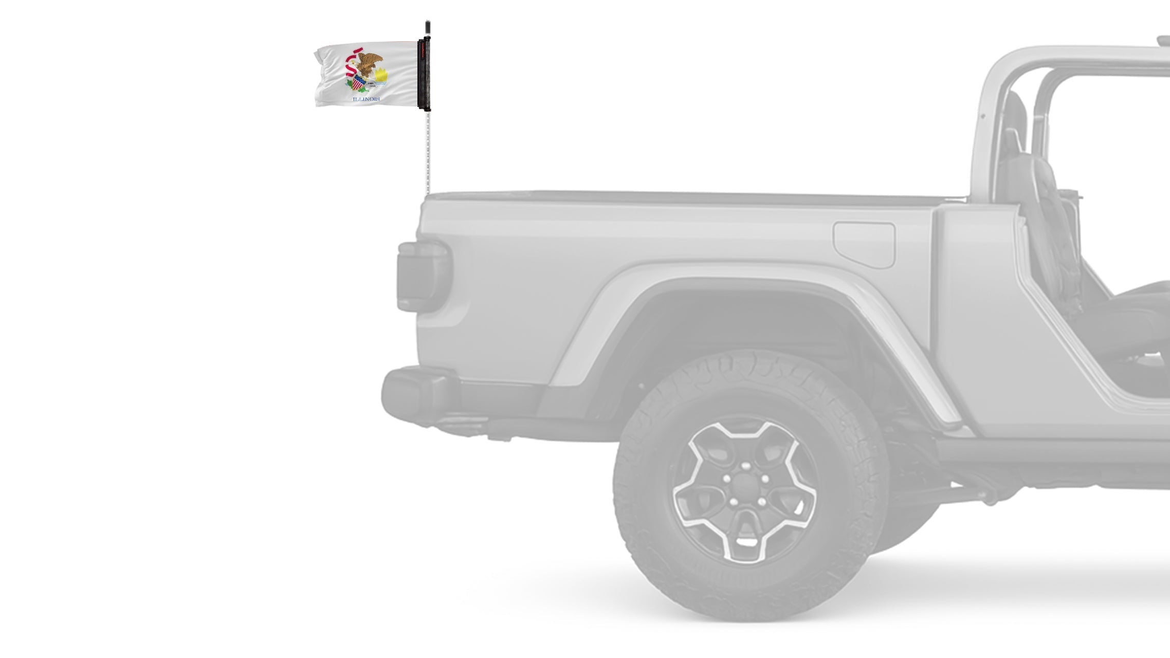 State Flag Illinois 12"x18" Forever Wave Flag for Jeep Wrangler YJ 1986-1995