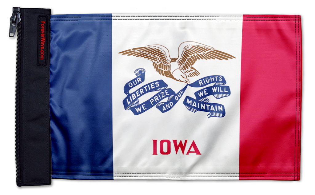 State Flag Iowa 12"x18" Forever Wave Flag for Bronco