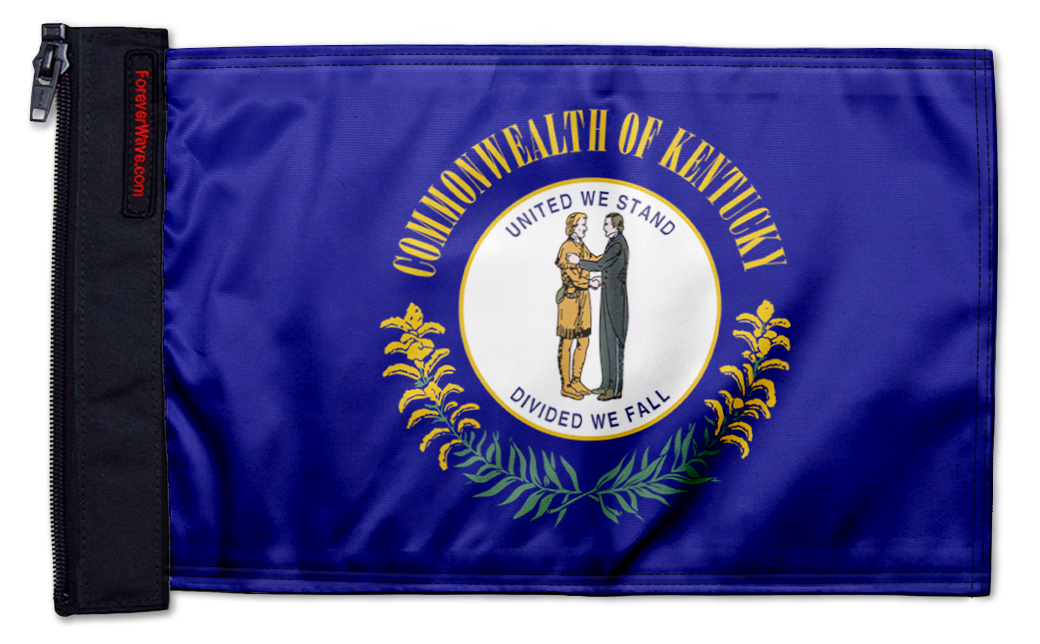 State Flag Kentucky 12"x18" Forever Wave Flag for Boats
