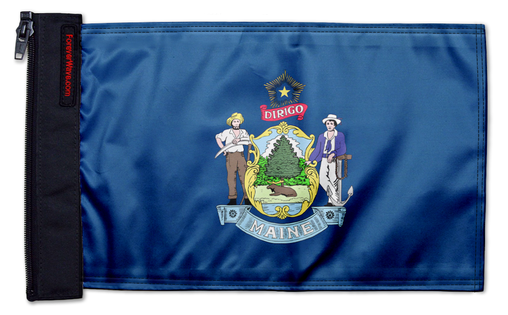 State Flag Maine 12"x18" Forever Wave Flag for Boats