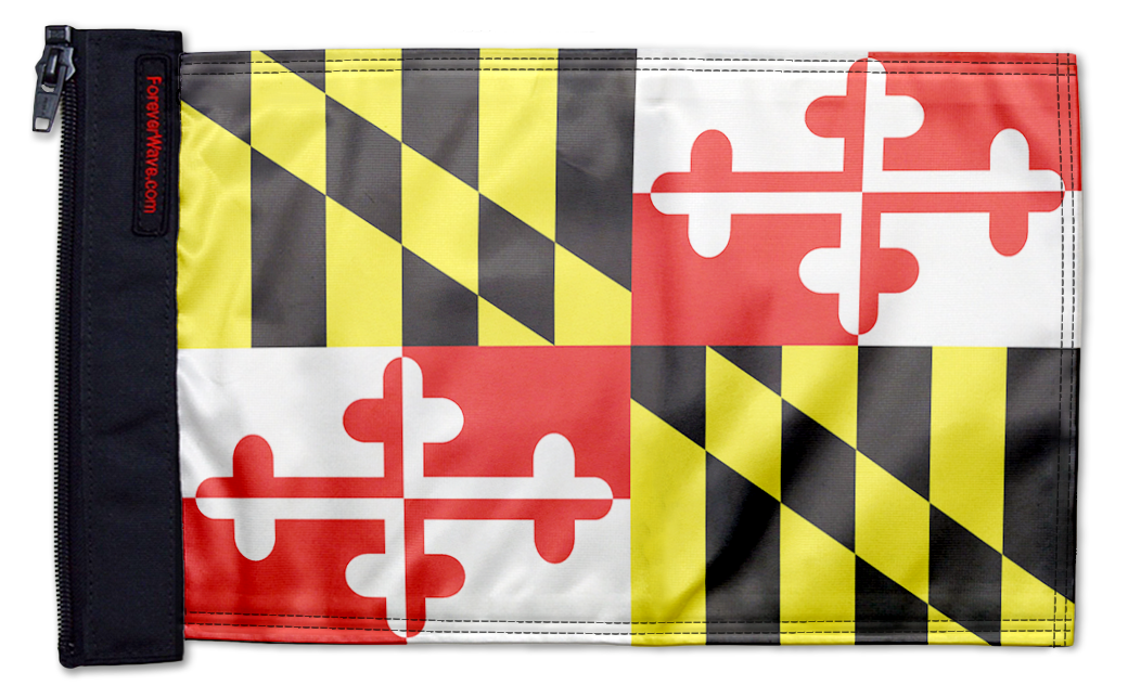 State Flag Maryland 12"x18" Forever Wave Flag for Jeep Wrangler JK 2-Door 2007-2018