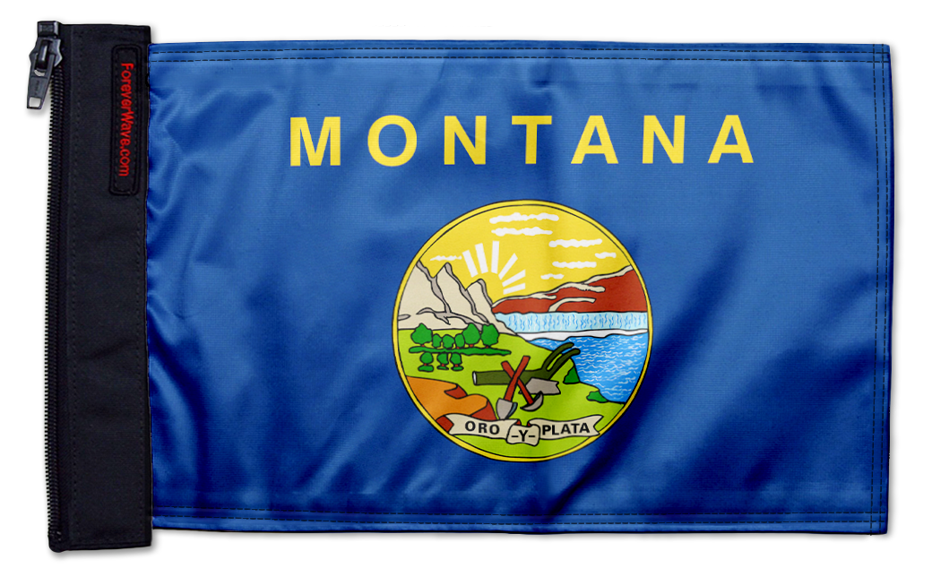 State Flag Montana 12"x18" Forever Wave Flag for Boats