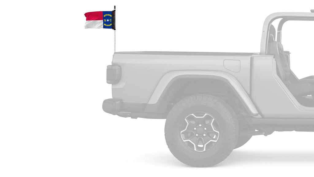 State Flag North Carolina 12"x18" Forever Wave Flag for Jeep Wrangler JLU 4-Door 2018-Present