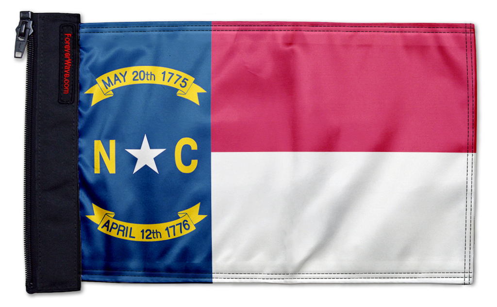 State Flag North Carolina 12"x18" Forever Wave Flag for Jeep Wrangler JLU 4-Door 2018-Present