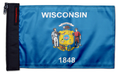 State Flag Wisconsin 12"x18" Forever Wave Flag for Golf Carts