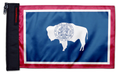 State Flag Wyoming 12"x18" Forever Wave Flag for Jeep Wrangler JK 2-Door 2007-2018