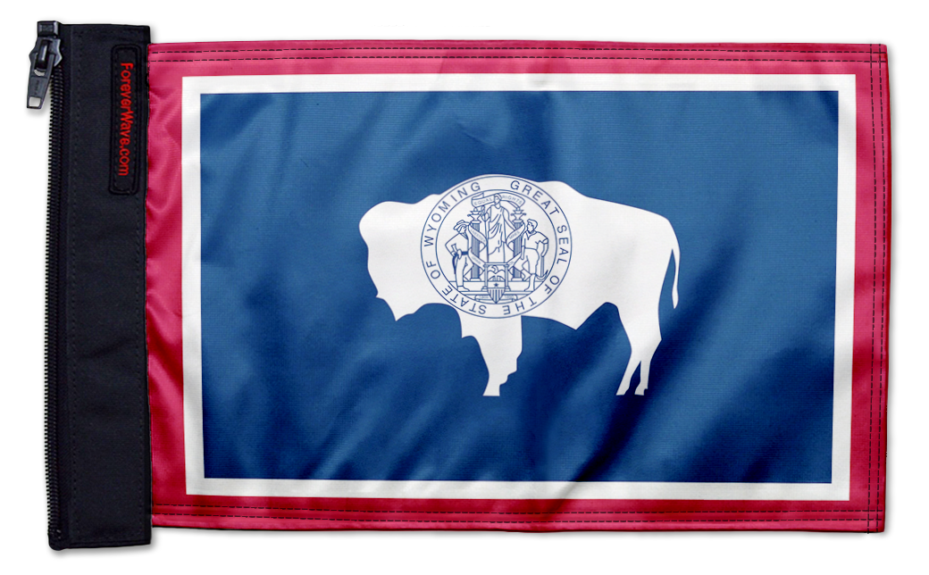 State Flag Wyoming 12"x18" Forever Wave Flag for Boats