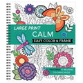 Large Print Easy Color & Frame - Calm (Stress Free Coloring Book) - Spiral