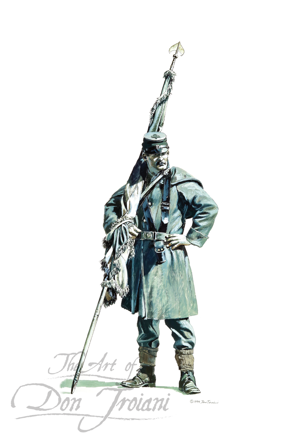 Union Color Bearer in Black and White
