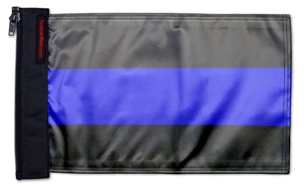 Thin Blue Line 12"x18" Forever Wave Flag for Golf Carts