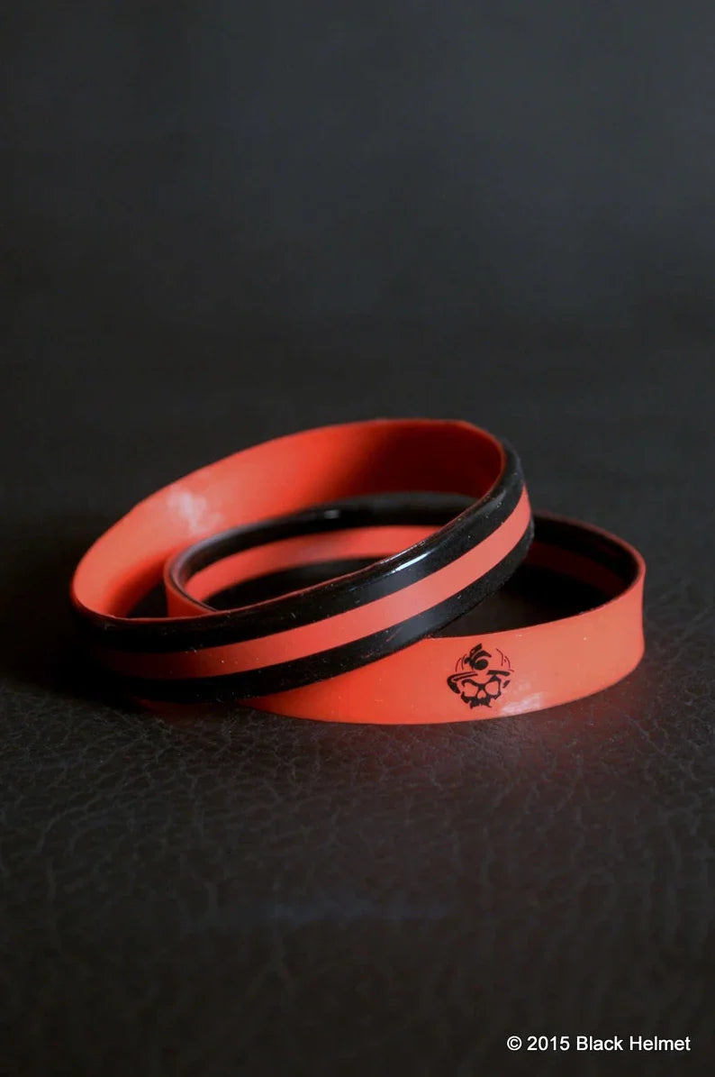 Thin Red Line Two Sided Silicone Wristbands Skull Logo Reverse Side