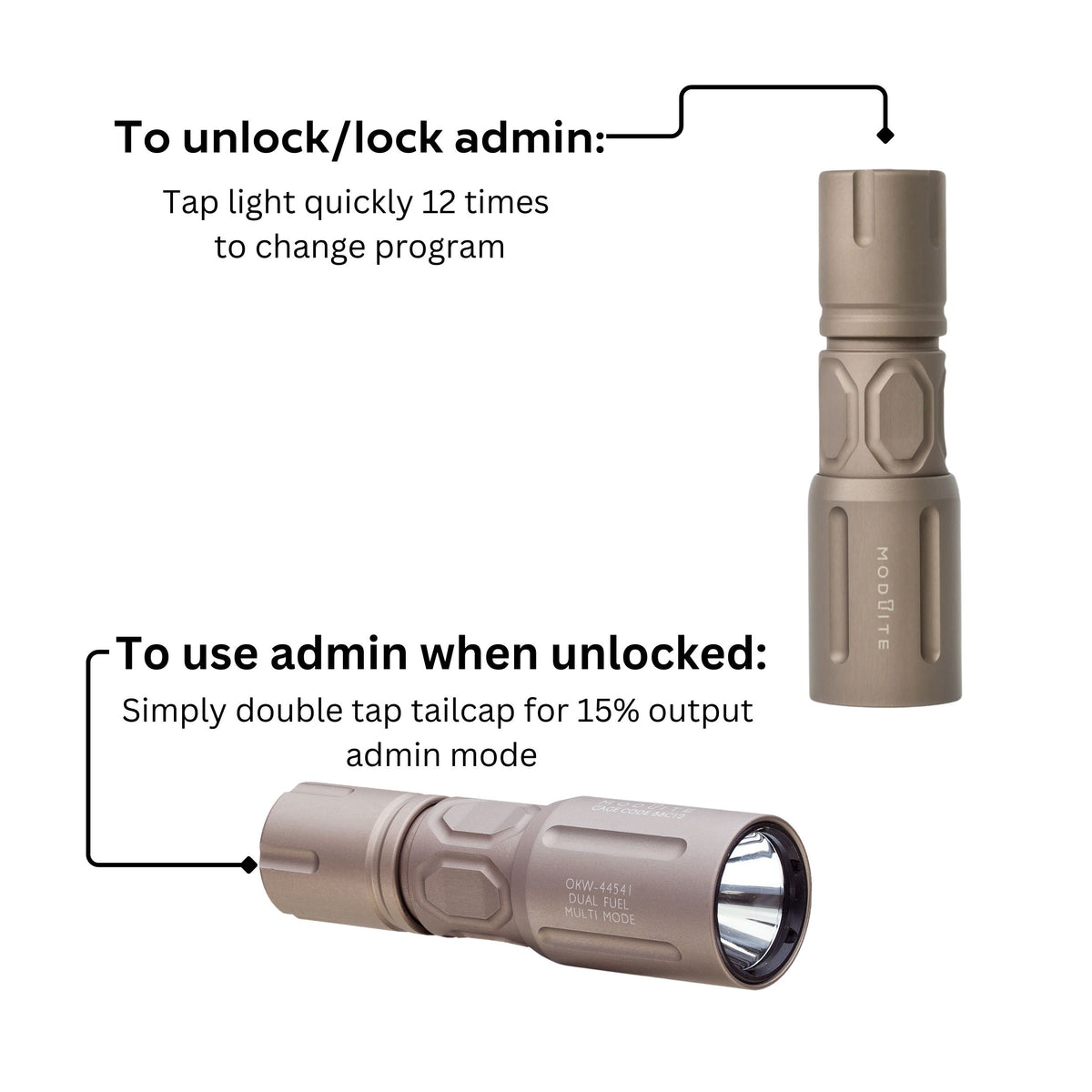 Modlite Handheld Multi-Mode OKW V2 18650 Light Package