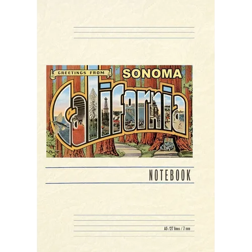Vintage Lined Notebook Greetings from Sonoma, California - Paperback