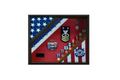 2 Flag Display Case, Coast Guard Gifts, USCG, Shadow Box, USCG Shadow Box, Coast Guard Cutter 3x5