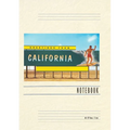 Vintage Lined Notebook Greetings from California, Surfer on Billboard