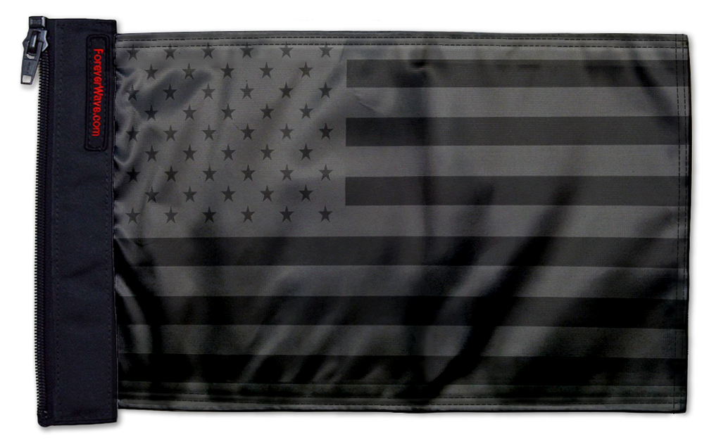 USA Black 12"x18" Forever Wave Flag for Jeep Wrangler JK 2-Door 2007-2018
