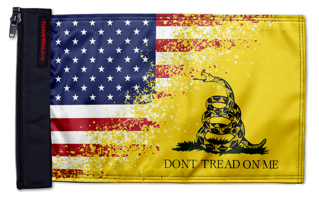 USA Gadsden 12"x18" Forever Wave Flag