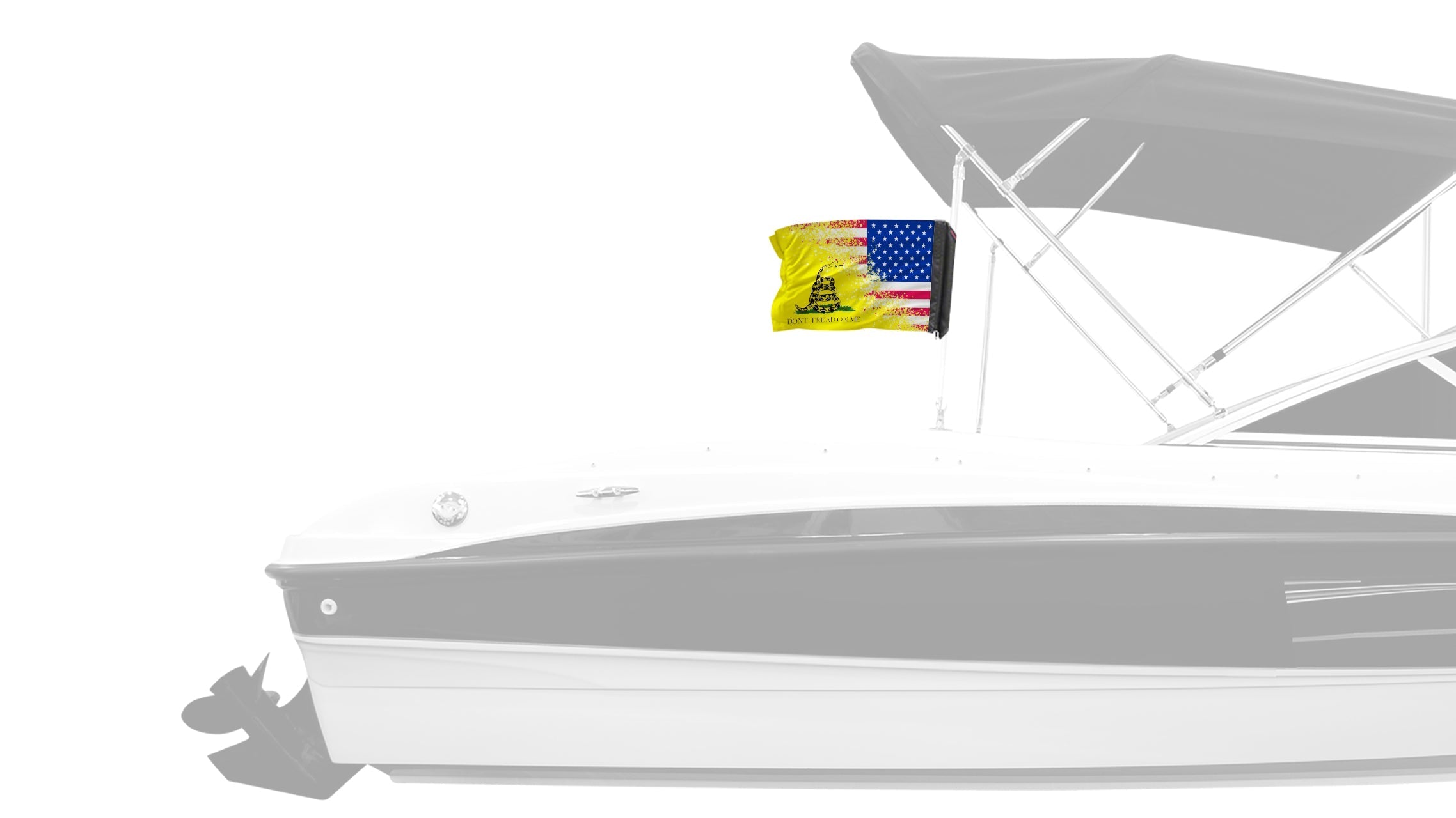 USA Gadsden 12"x18" Forever Wave Flag for Boats