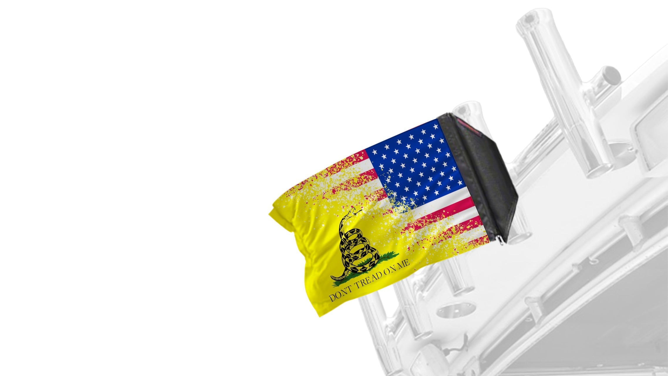 USA Gadsden 12"x18" Forever Wave Flag for Boats