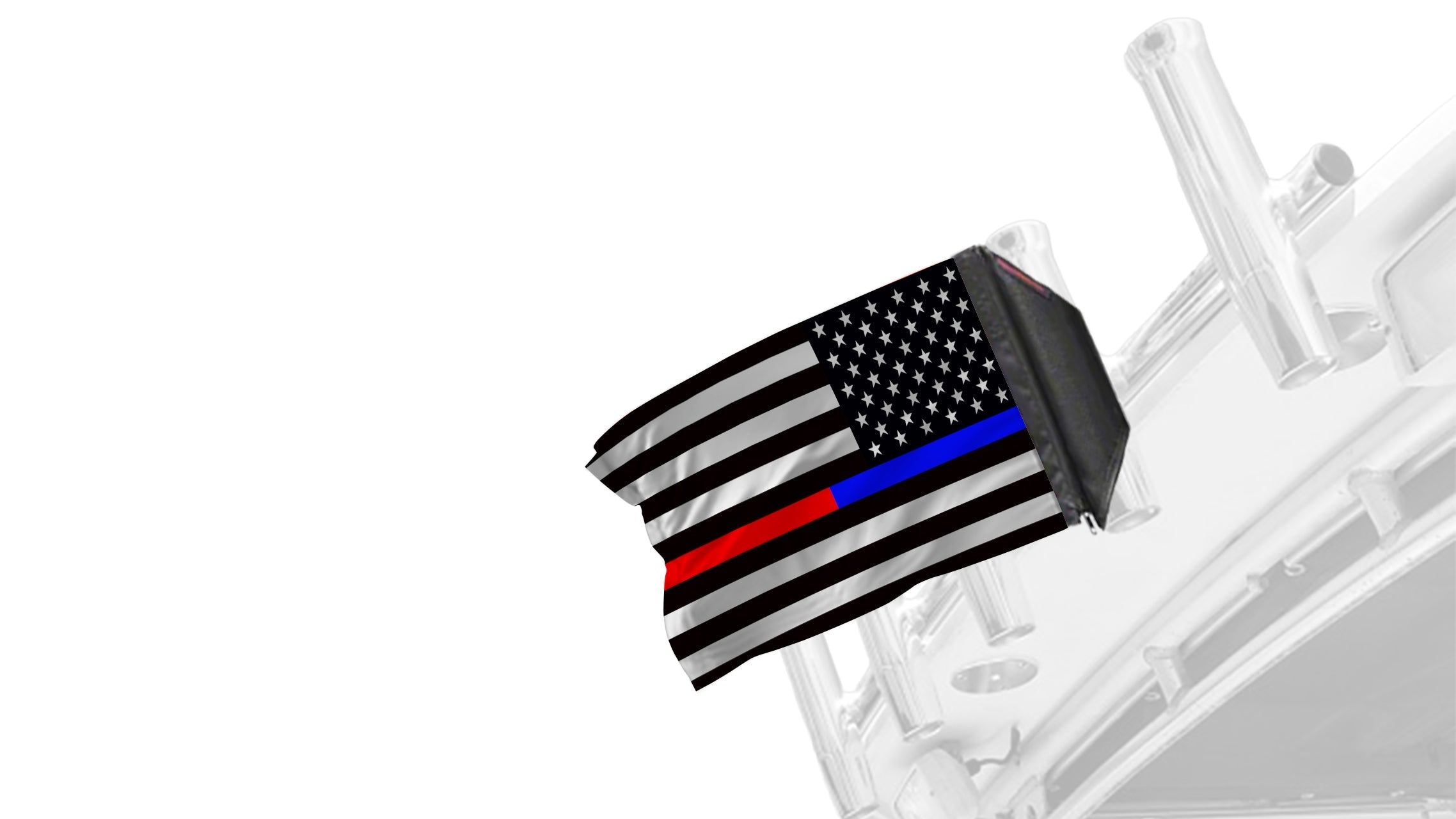 USA Subdued Thin Blue-Red Line 12"x18" Forever Wave Flag for Boats