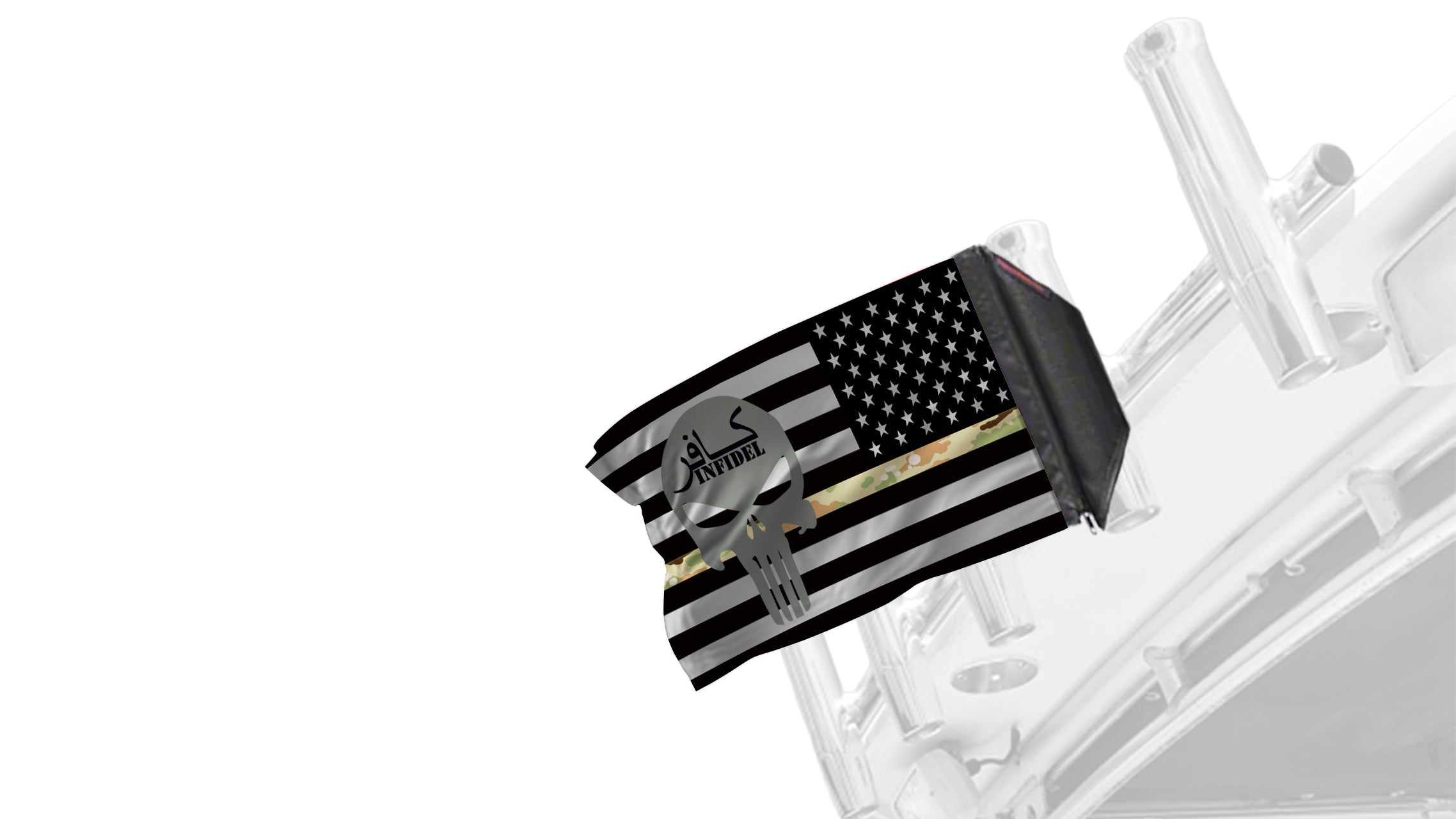 USA Subdued Thin Camo Line Infidel 12"x18" Forever Wave Flag