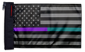 USA Subdued Thin Purple-Teal Line 12"x18" Forever Wave Flag