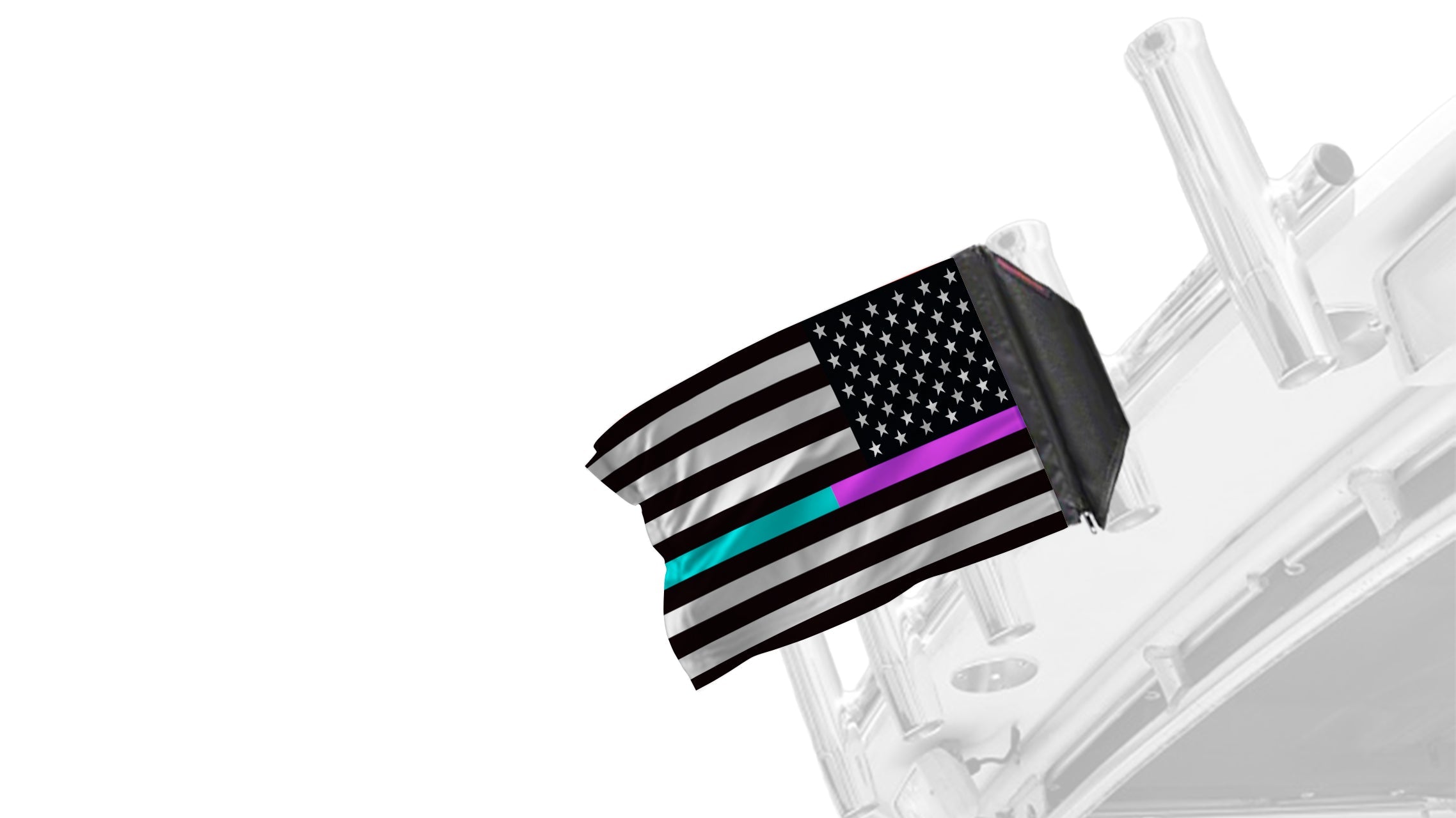 USA Subdued Thin Purple-Teal Line 12"x18" Forever Wave Flag for Boats