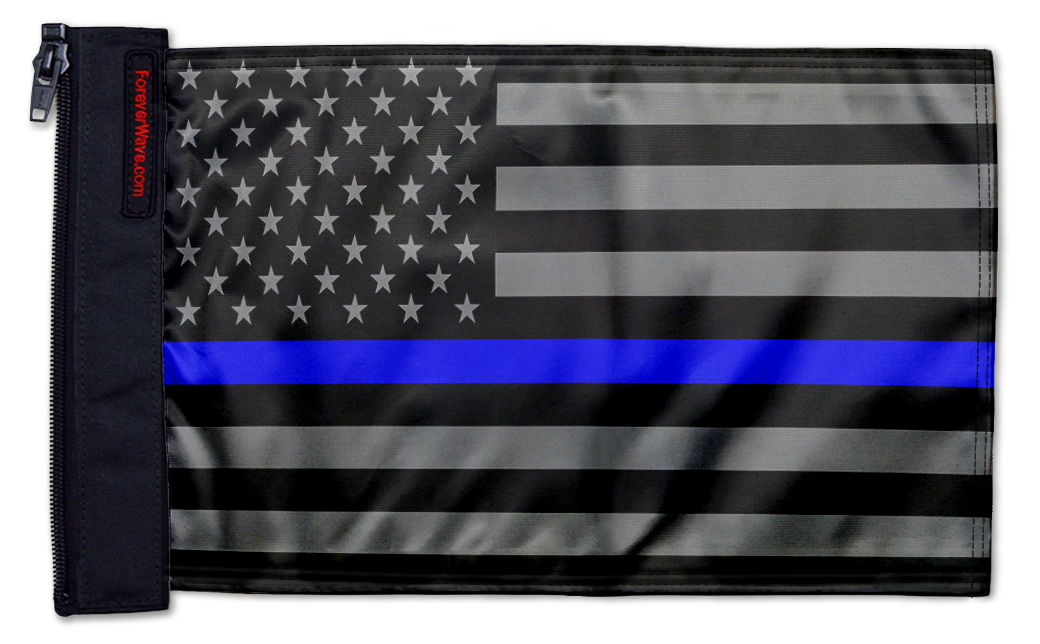 USA Subdued Thin Blue Line 12"x18" Forever Wave Flag