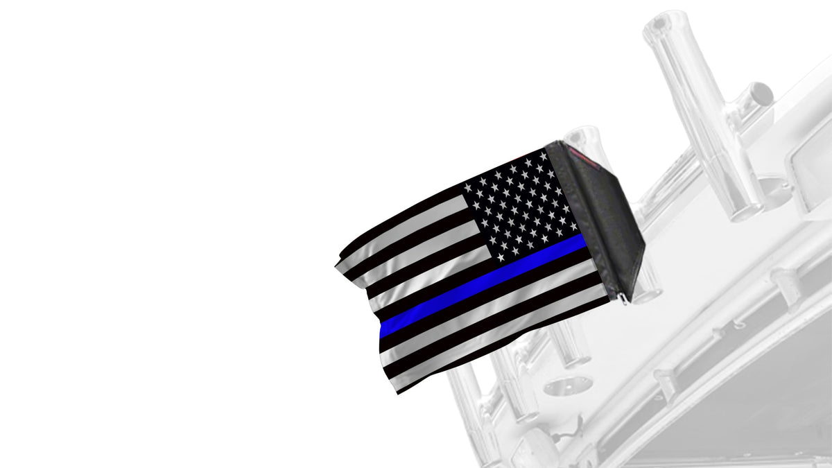 USA Subdued Thin Blue Line 12"x18" Forever Wave Flag for Boats