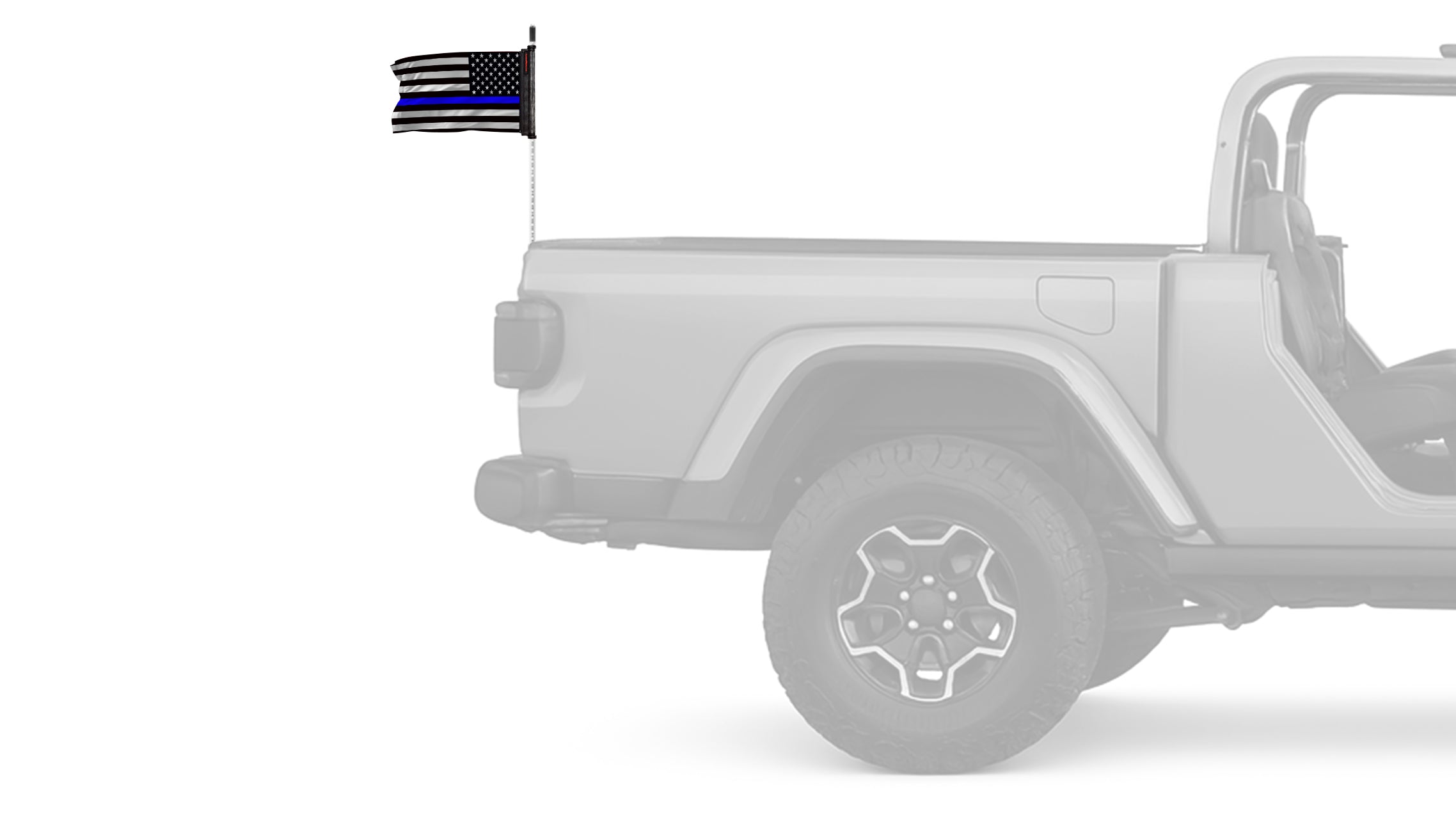 USA Subdued Thin Blue Line 12"x18" Forever Wave Flag for Jeep Wrangler YJ 1986-1995