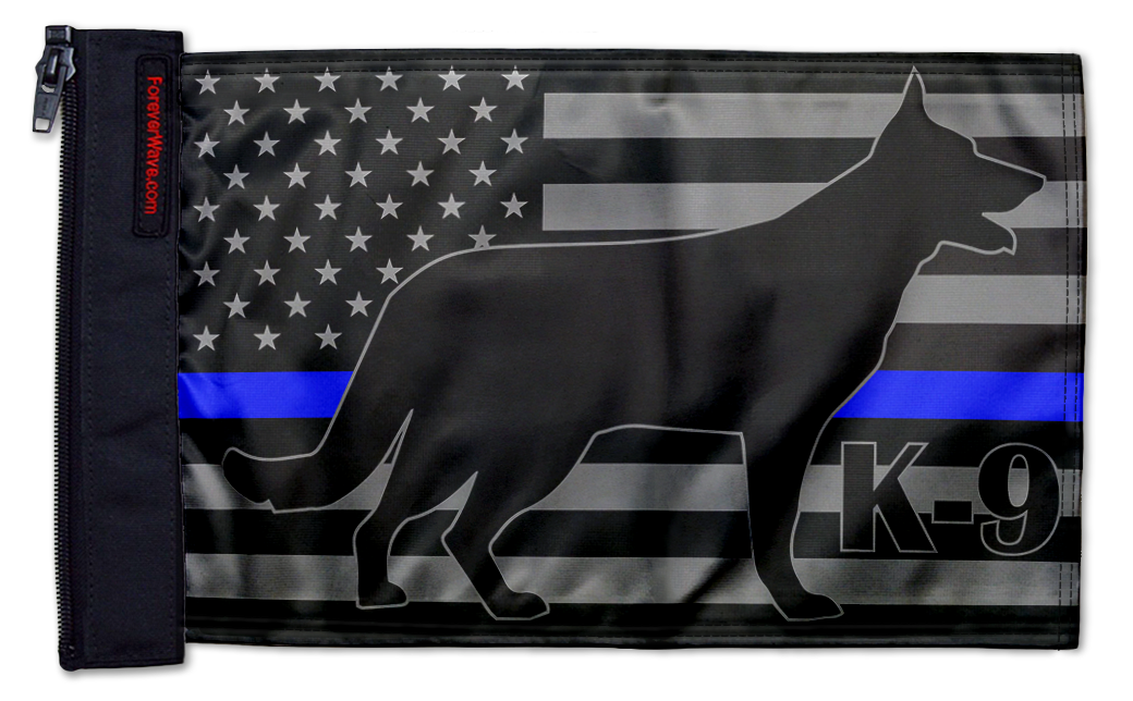 USA Subdued Thin Blue Line K9 12"x18" Forever Wave Flag