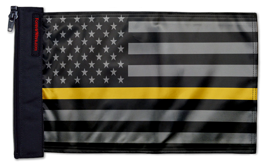 USA Subdued Thin Gold Line 12"x18" Forever Wave Flag