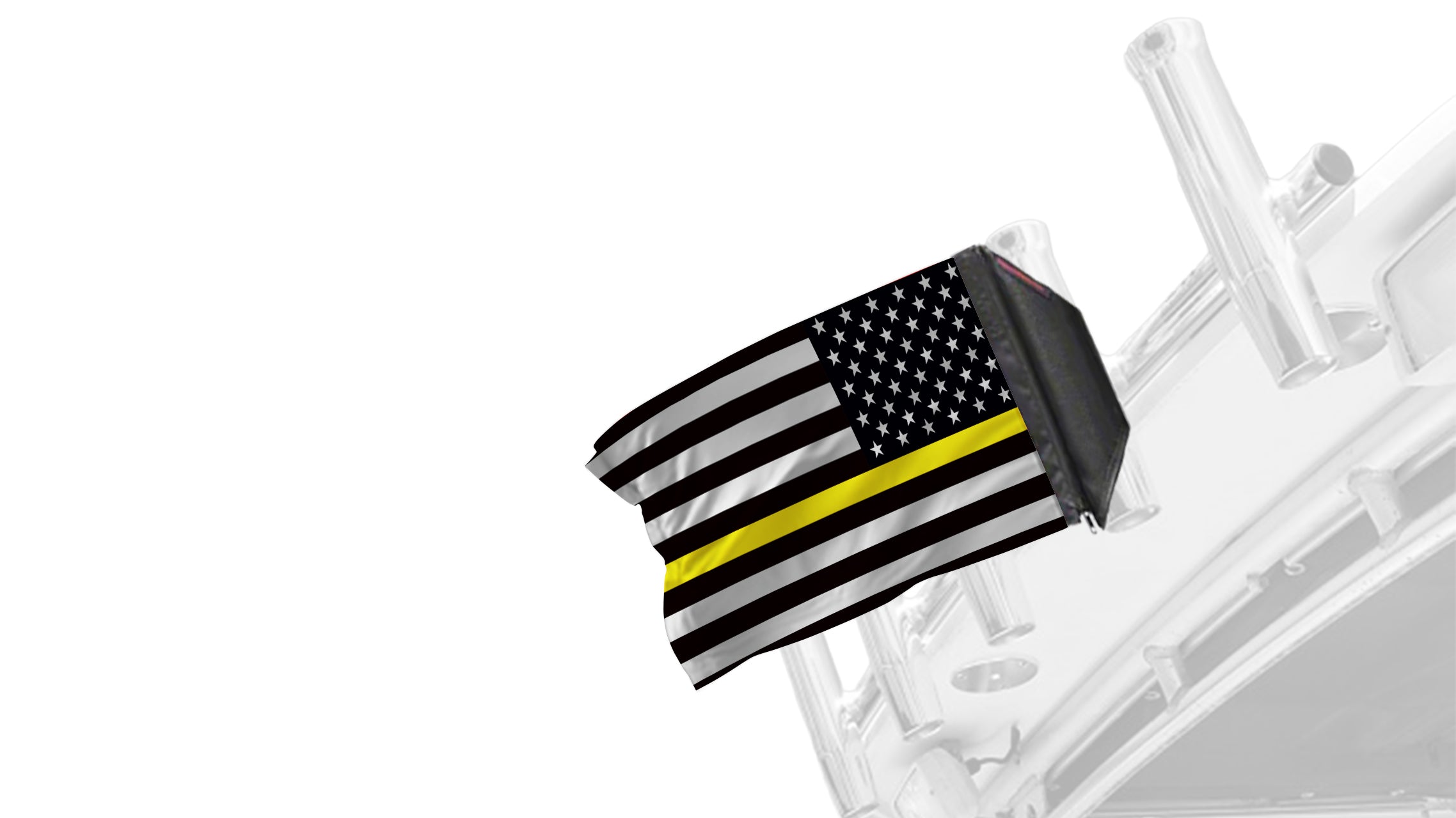 USA Subdued Thin Gold Line 12"x18" Forever Wave Flag for Boats